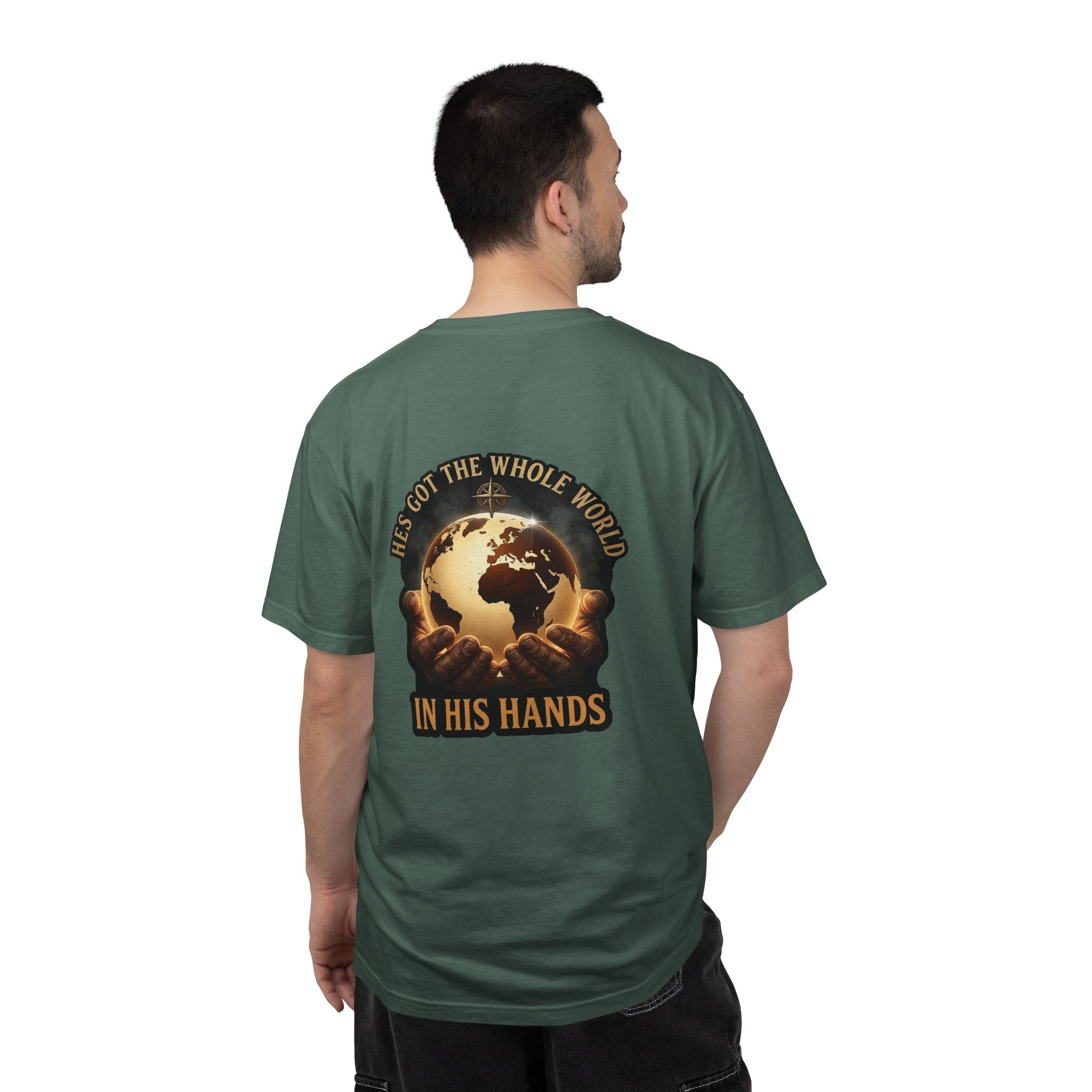 Christian Cross T-Shirt — "He’s Got the Whole World in His Hands" Graphic Tee