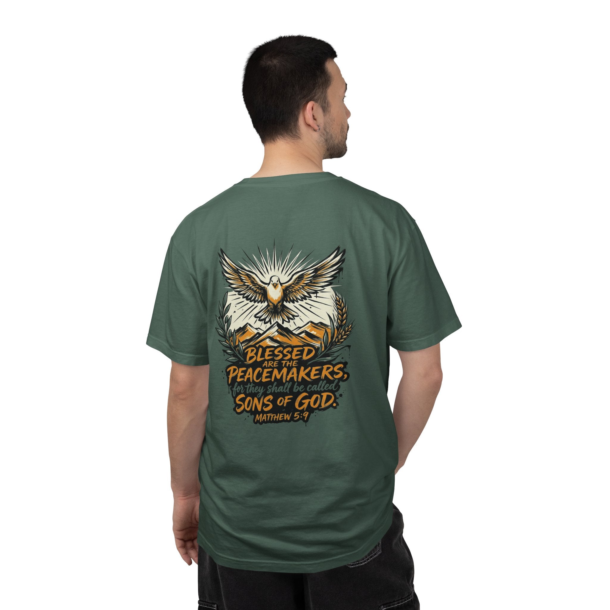 Blessed Peacemakers Dove T-Shirt — Matthew 5:9 Christian Tee
