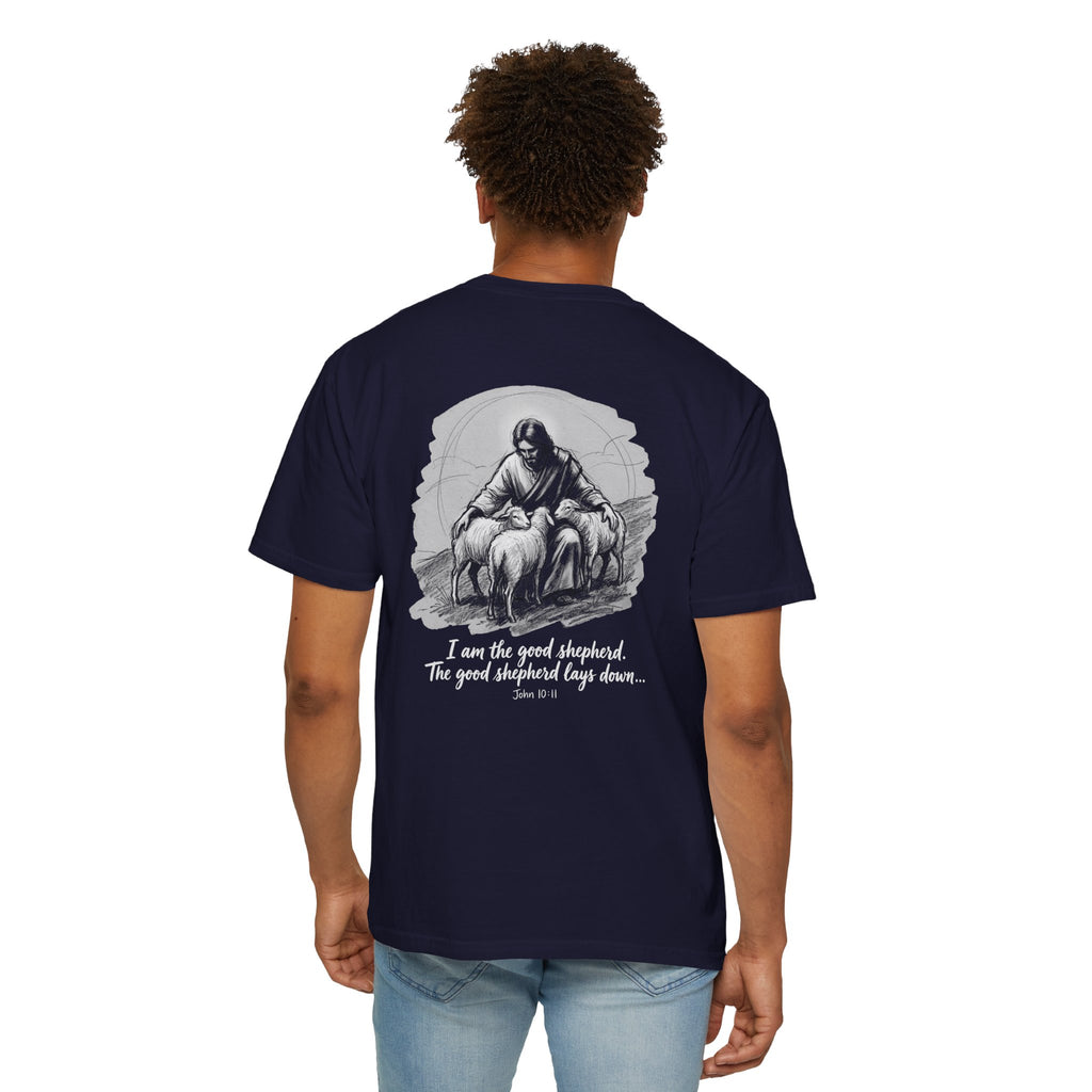 Christian T-Shirt — 'I Am the Good Shepherd' Graphic Tee with Cross