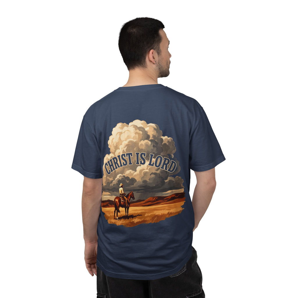 Christian Cowboy T-Shirt — “Christ Is Lord” Graphic Tee