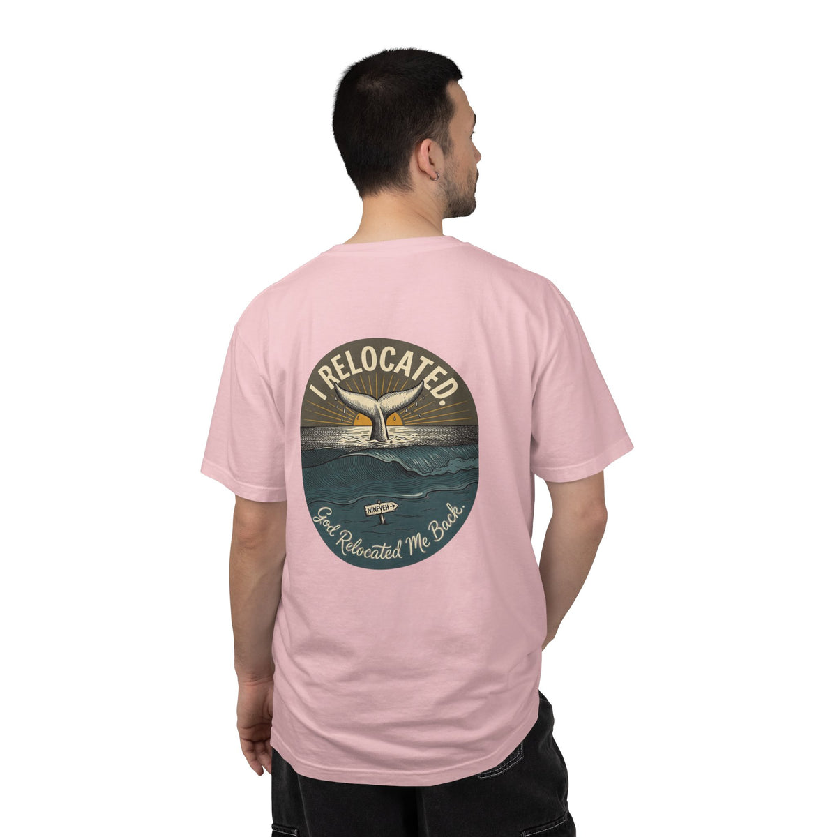 Relocated Whale Tail T-Shirt — “I Relocated” Retro Ocean Graphic Tee
