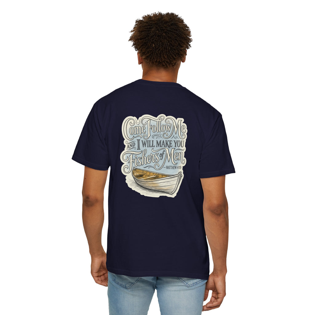 Faith Cross T‑Shirt — “Come Follow Me I Will Make You Fishers of Men” Graphic Tee