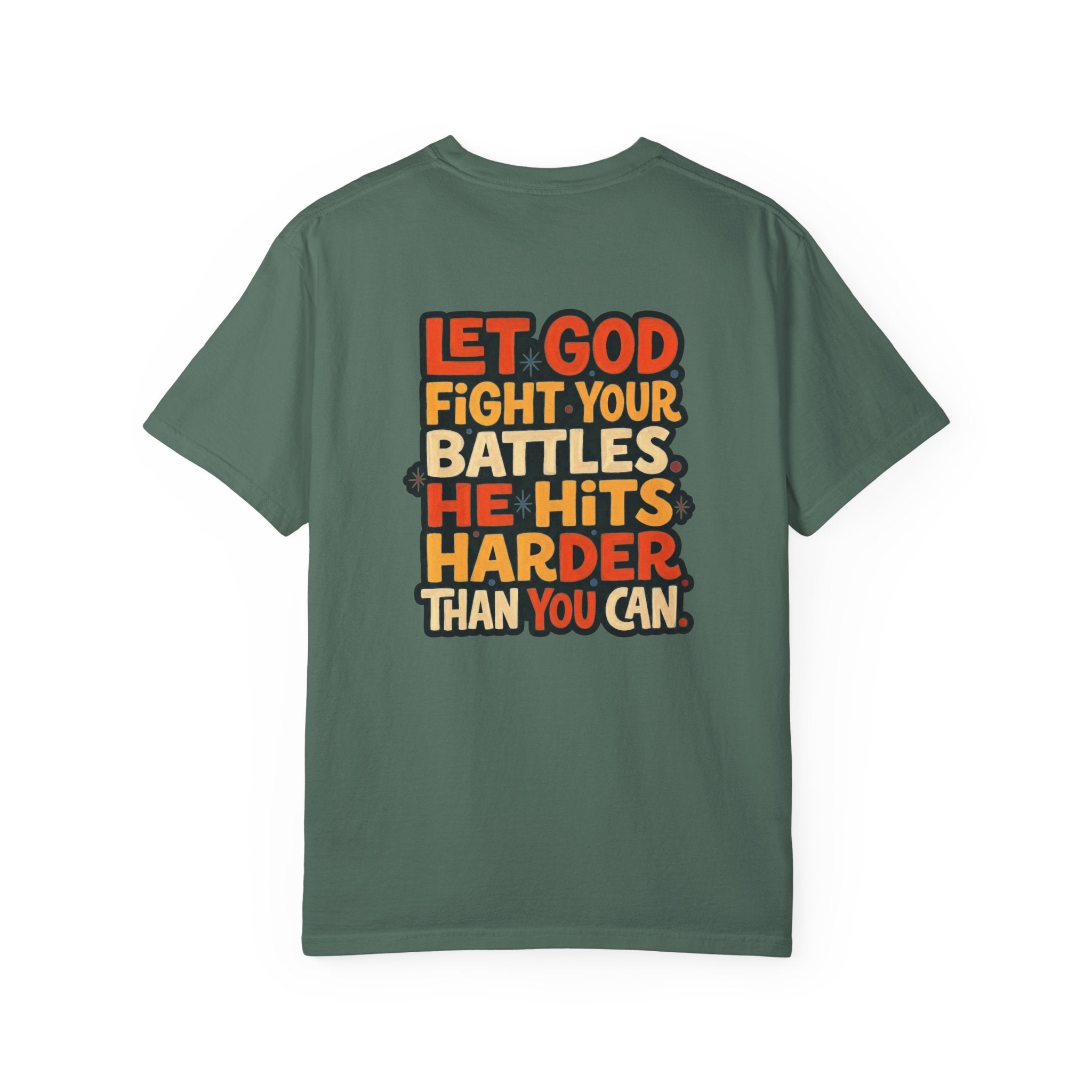 Christian Cross T-Shirt — "Let God Fight Your Battles" Inspirational Tee