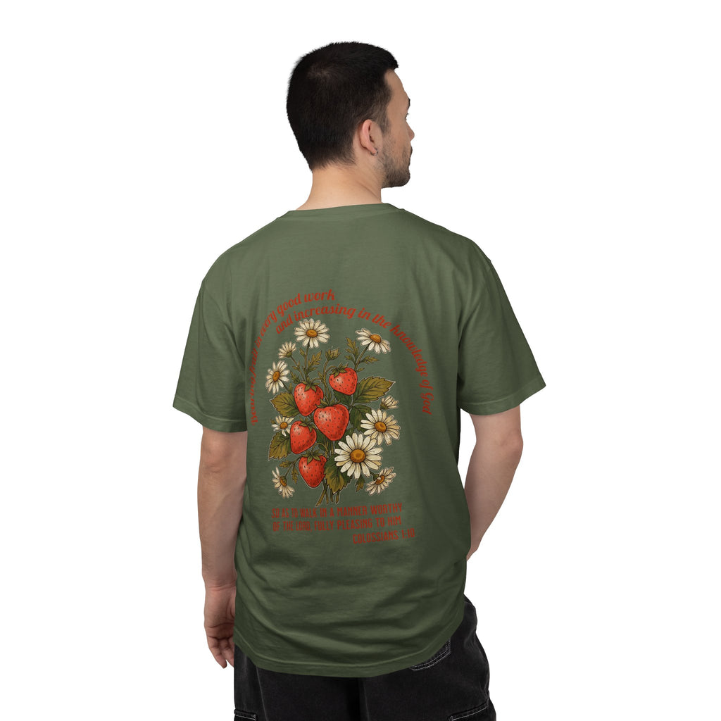 Floral Cross Tee — 'Seeds of a Very Good Work' Christian Graphic T-Shirt