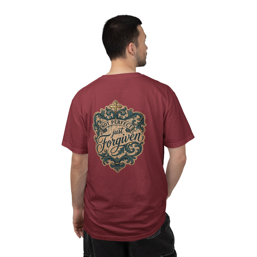 Christian Cross T-Shirt — “Not Perfect, Just Forgiven” Graphic Tee