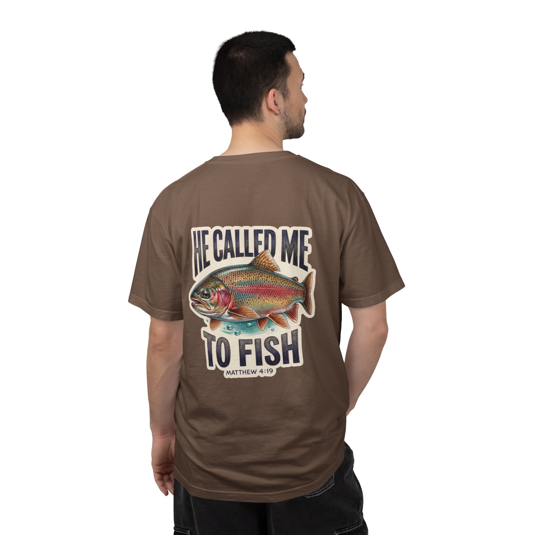 Christian Fishing T-Shirt — “He Called Me to Fish” Garment-Dyed Tee