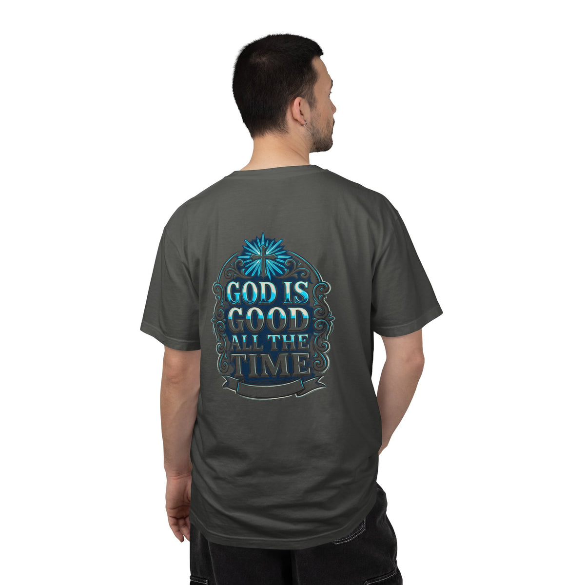 Christian T-Shirt — "God Is Good All The Time" Cross Graphic