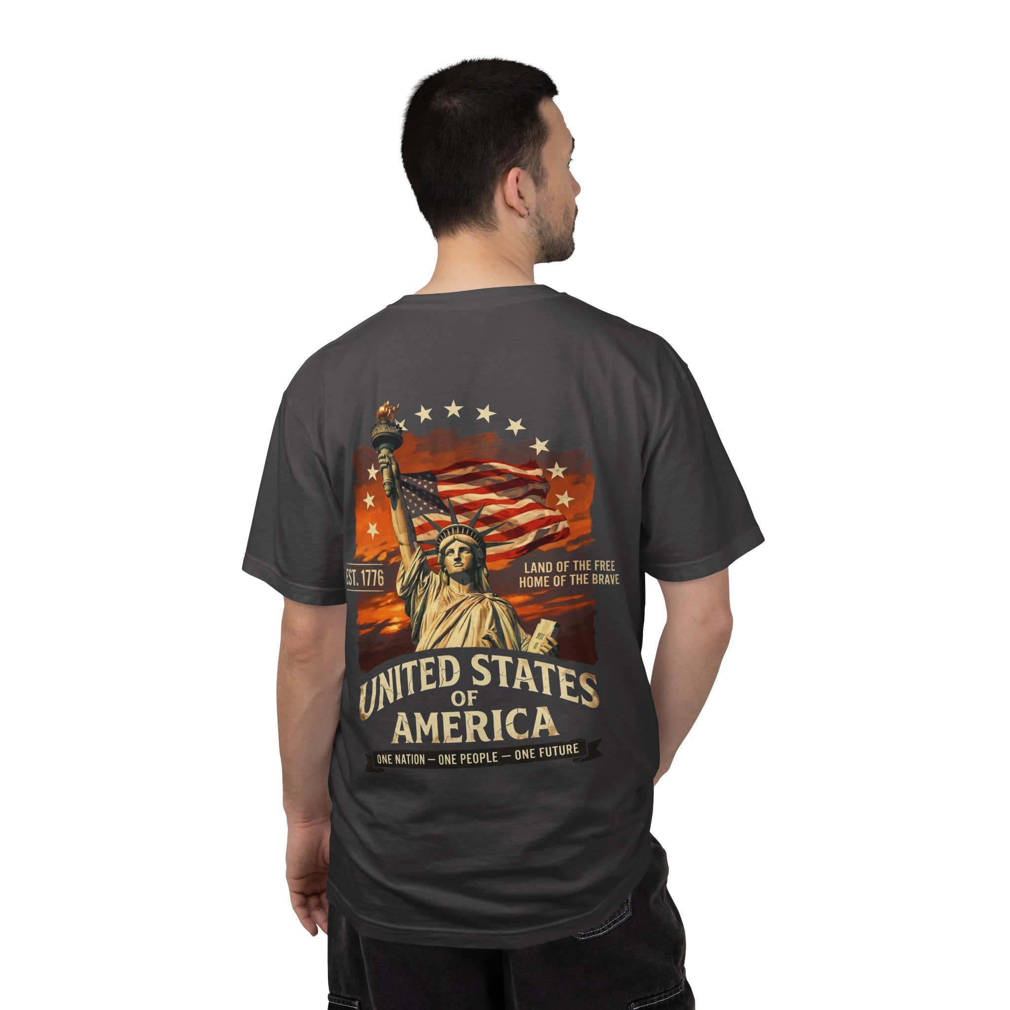 America Graphic T-Shirt — United States Statue of Liberty Patriotic Tee