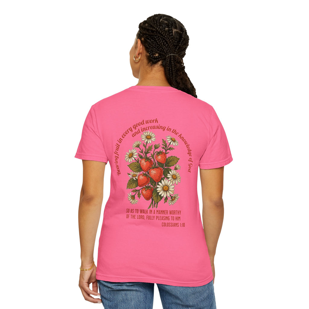 Floral Cross Tee — 'Seeds of a Very Good Work' Christian Graphic T-Shirt