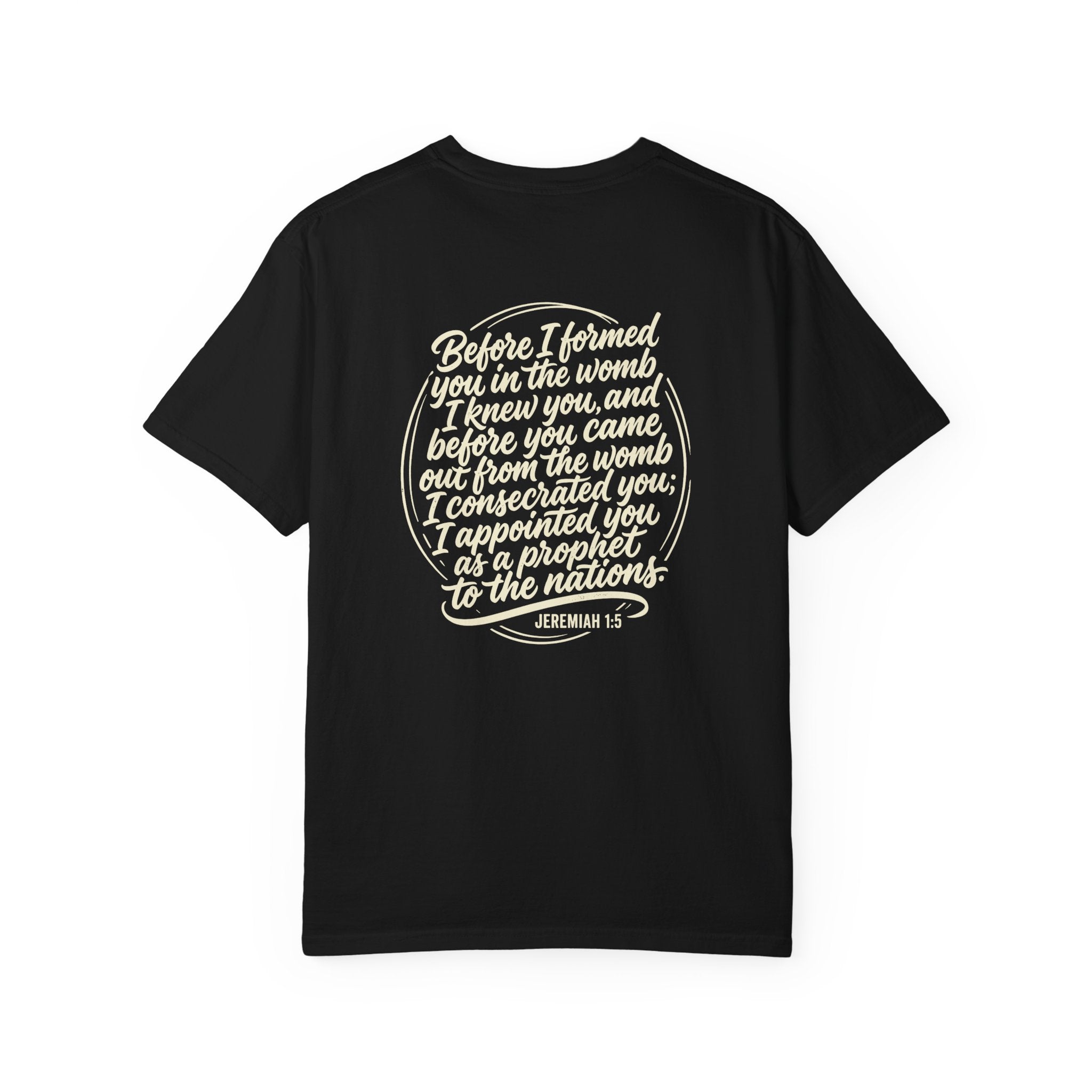 Christian Cross T-Shirt — 'Before I Formed You' Jeremiah 1:5 Scripture Tee