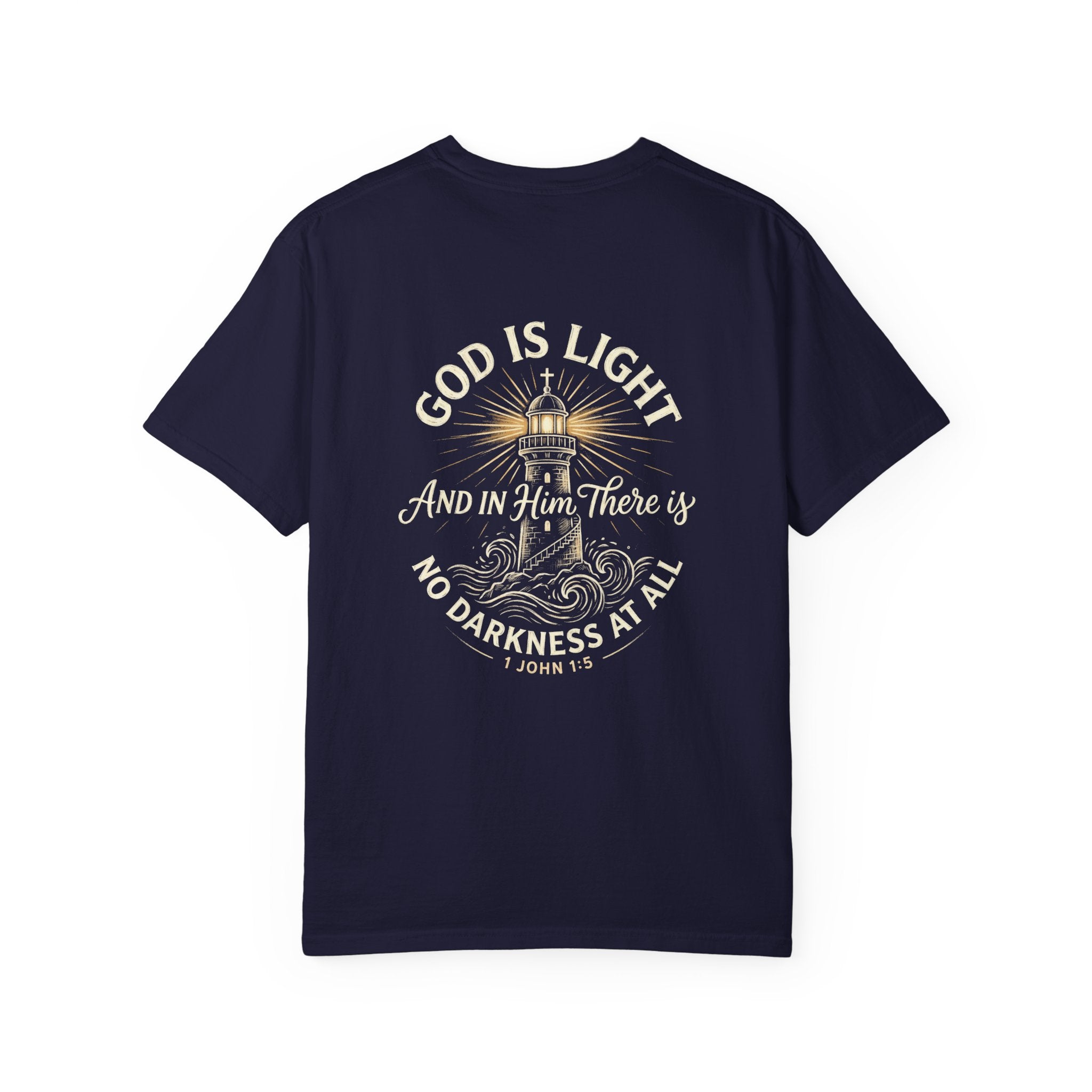 God Is Light T-Shirt — Lighthouse Christian Faith Tee (John 1:5)
