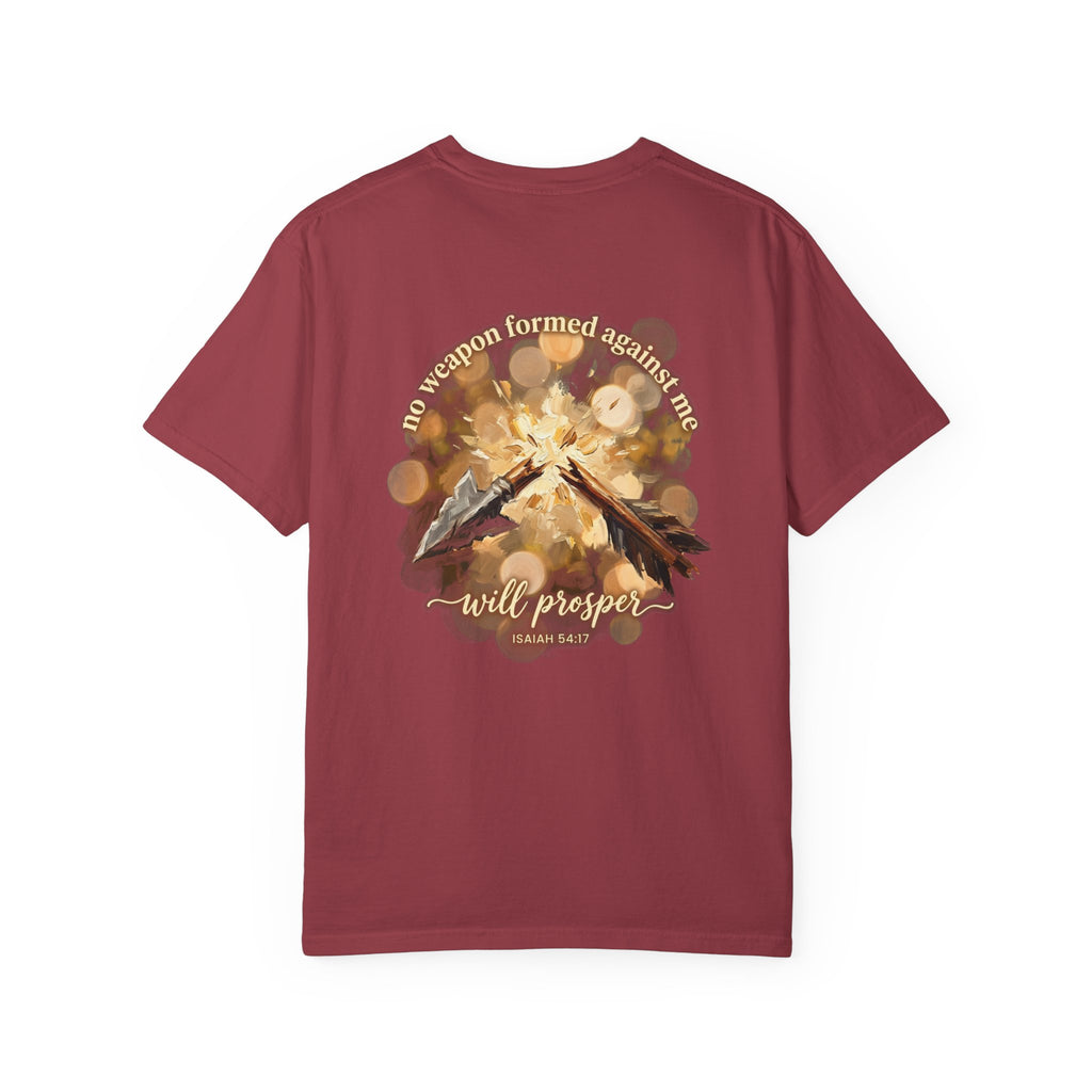 No weapon will prosper T-shirt | Christian Cross Tee