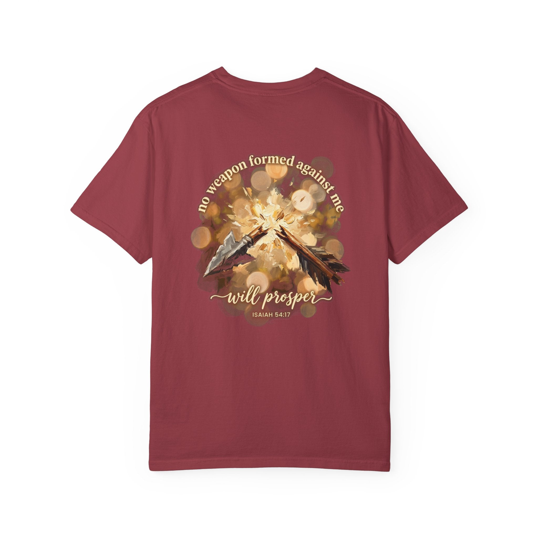 No weapon will prosper T-shirt | Christian Cross Tee