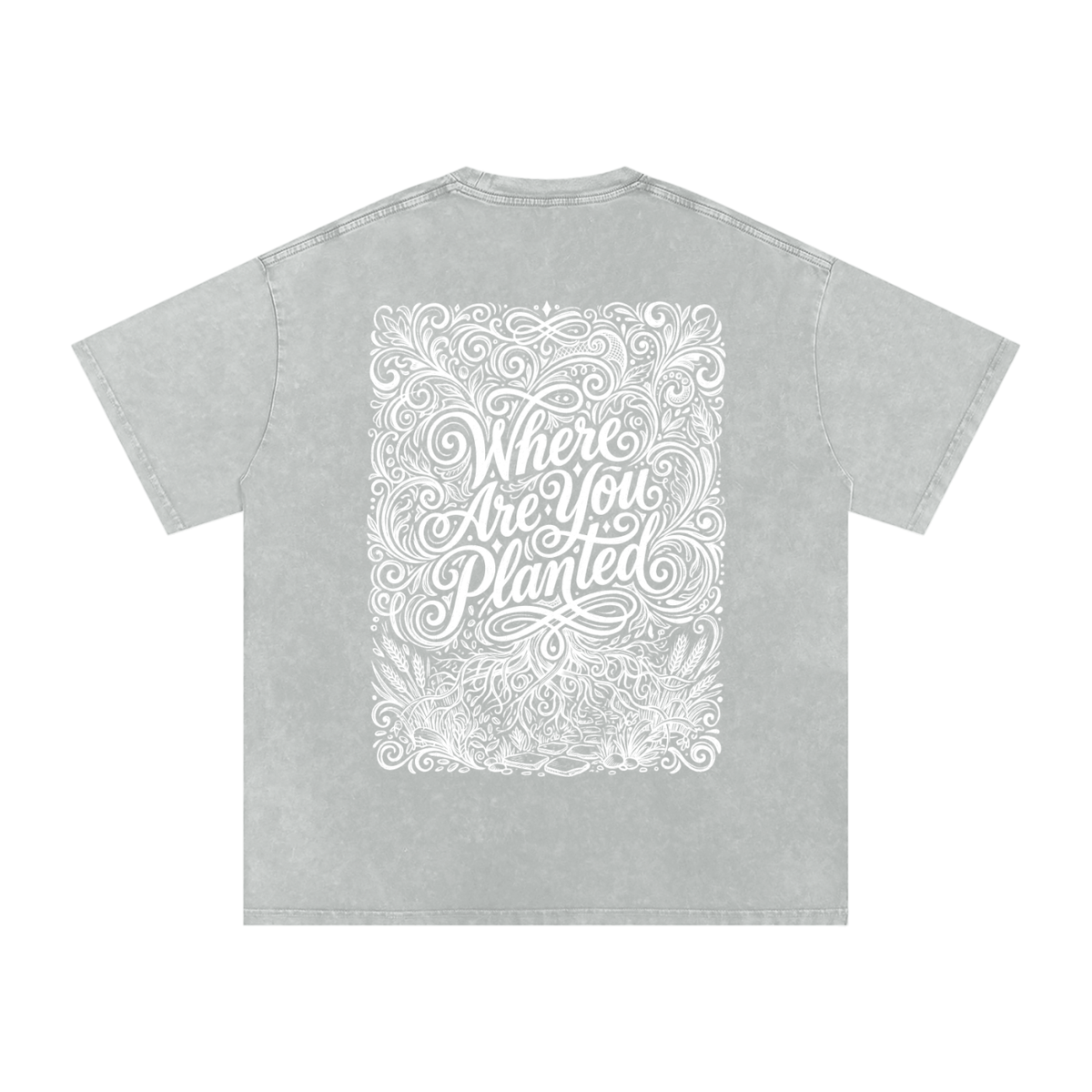 Where are you planted Snow Washed Oversized Cotton T-Shirt