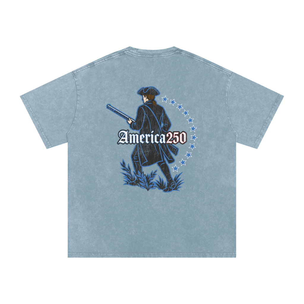 America Snow Washed Oversized Cotton T-Shirt