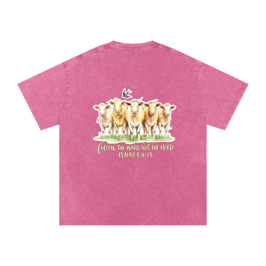 Don't fallow the heard Snow Washed Oversized Cotton T-Shirt