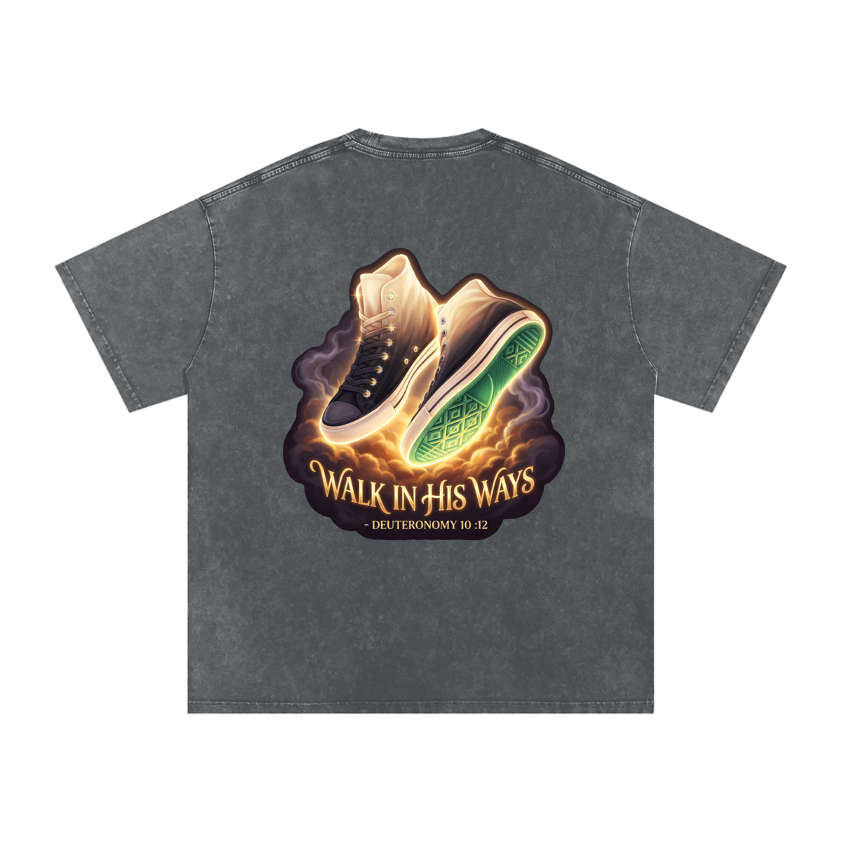 Walk in his ways Snow Washed Oversized Cotton T-Shirt