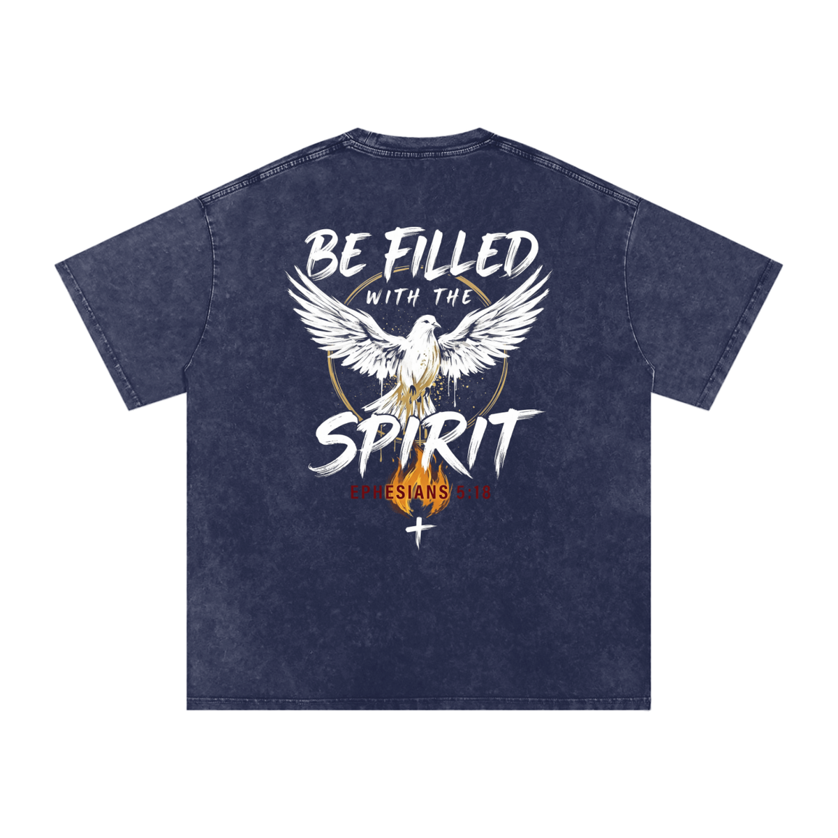 Be filled with the Spirt Snow Washed Oversized Cotton T-Shirt