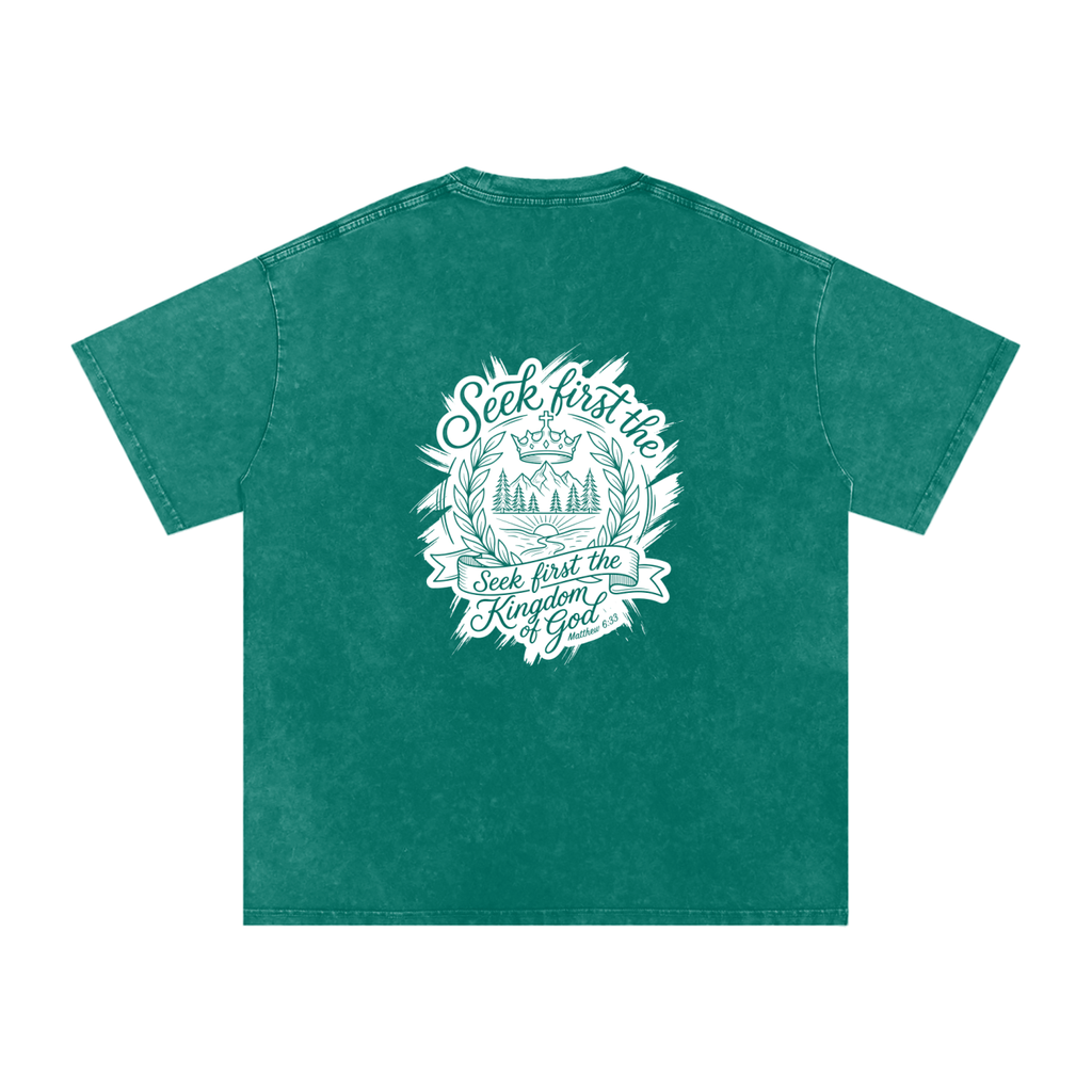 Seek first Snow Washed Oversized Cotton T-Shirt