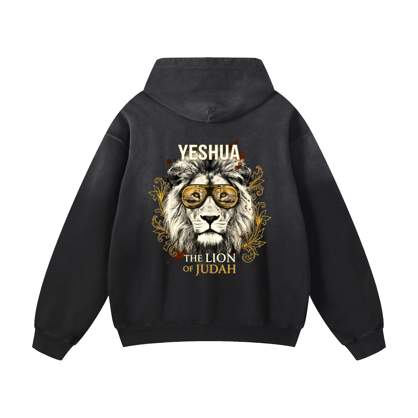 Yeshua the lion of Judah - Heavyweight Sunfade Oversized Hoodie -