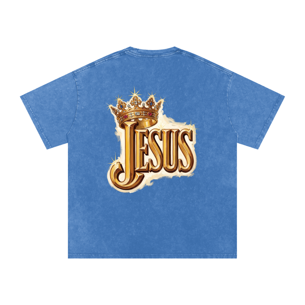 Jesus Snow Washed Oversized Cotton T-Shirt
