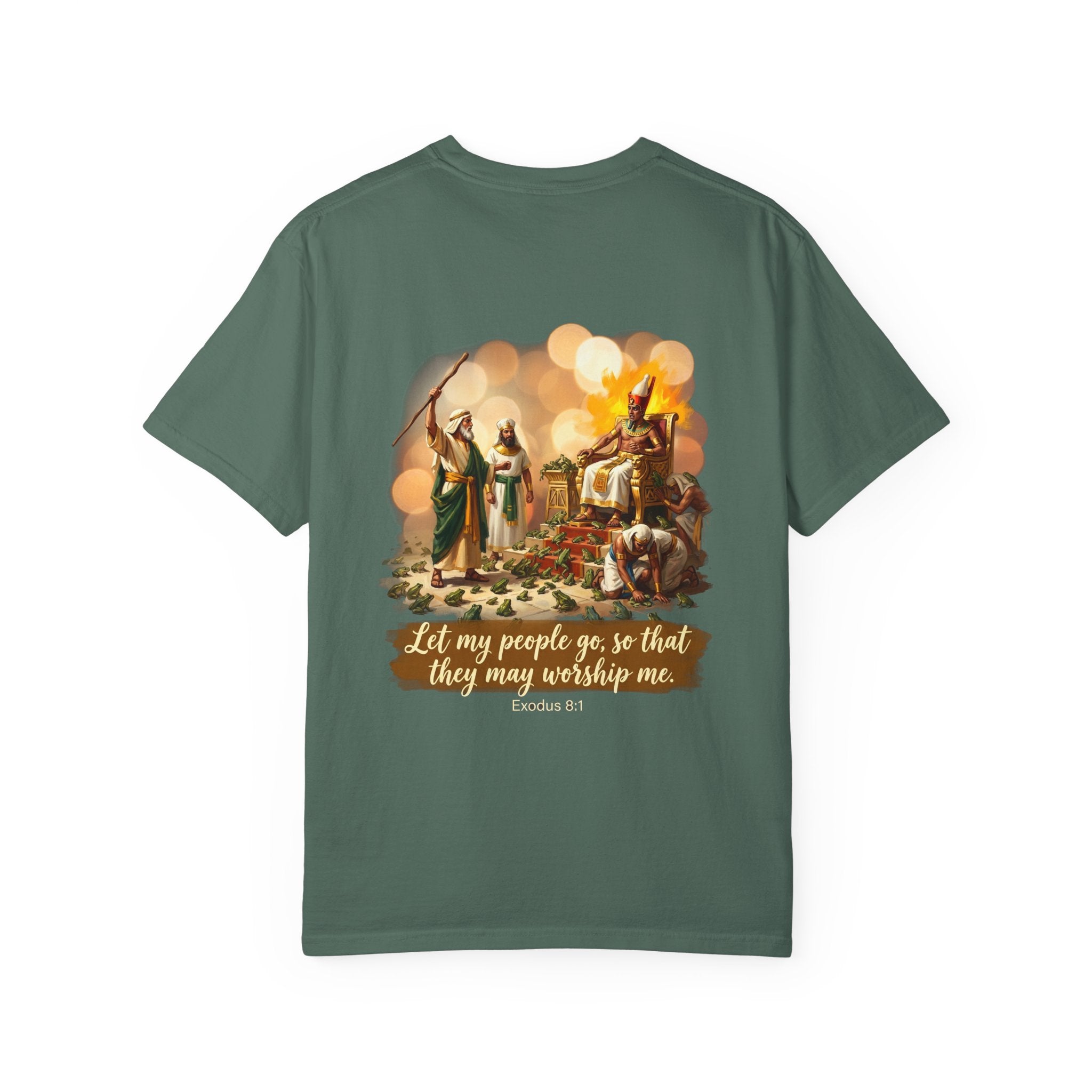 Christian Cross T-Shirt — "Let My People Go, So That They May Worship Me" Graphic Tee