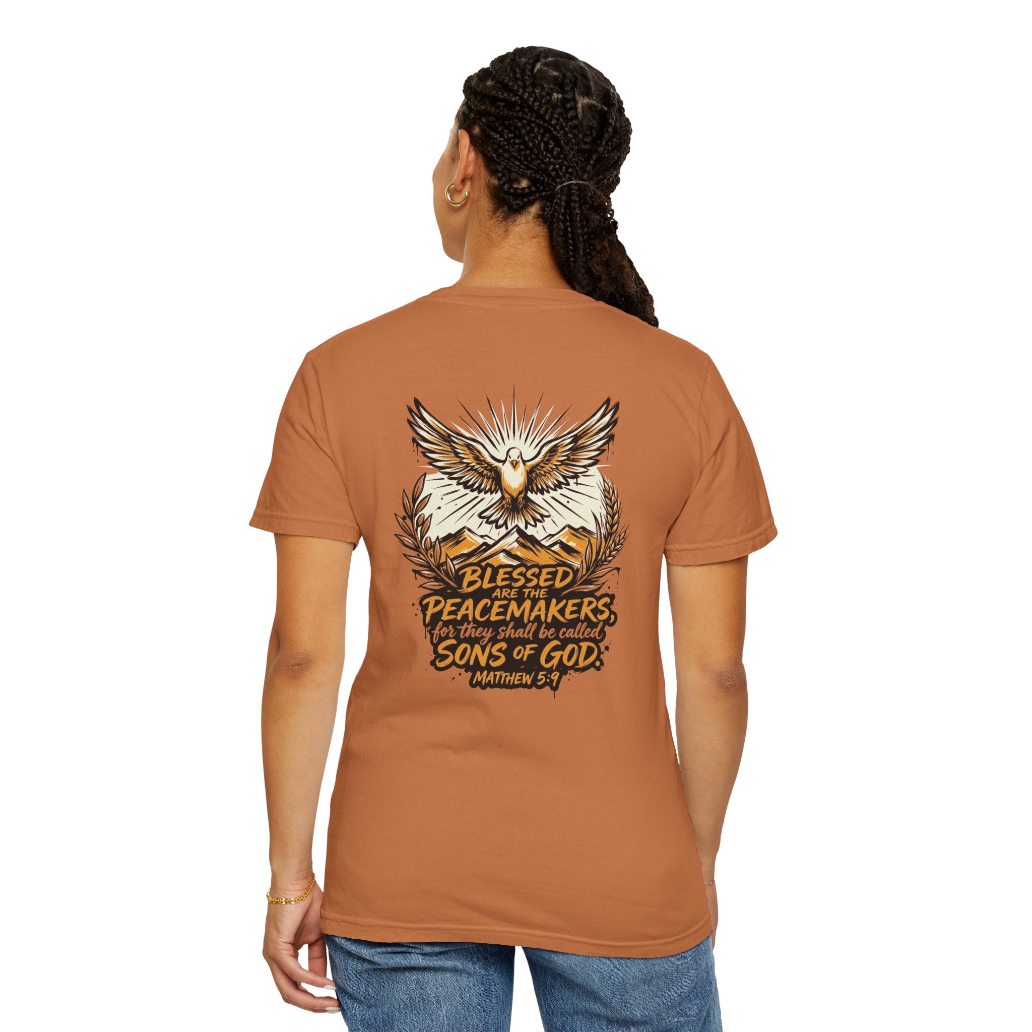 Blessed Peacemakers Dove T-Shirt — Matthew 5:9 Christian Tee