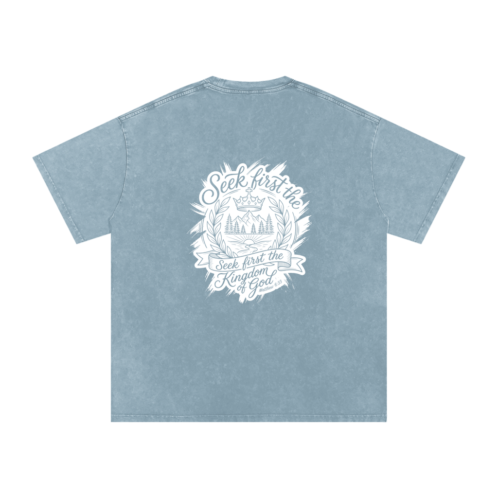 Seek first Snow Washed Oversized Cotton T-Shirt