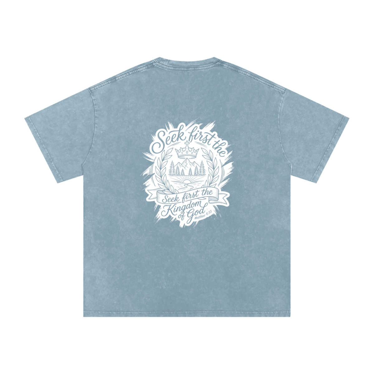 Seek first Snow Washed Oversized Cotton T-Shirt