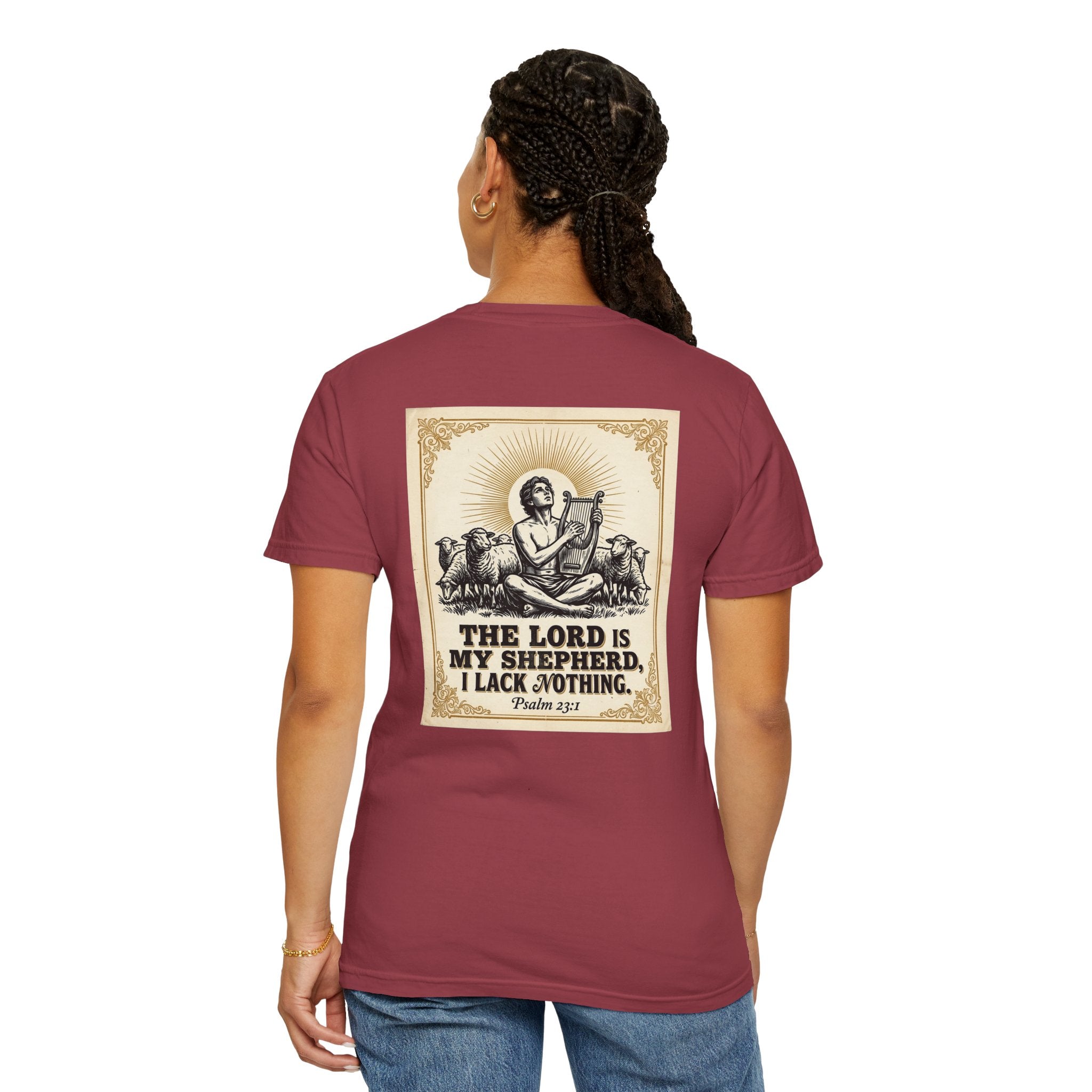 Christian Cross T-Shirt — "The Lord Is My Shepherd" Graphic Tee