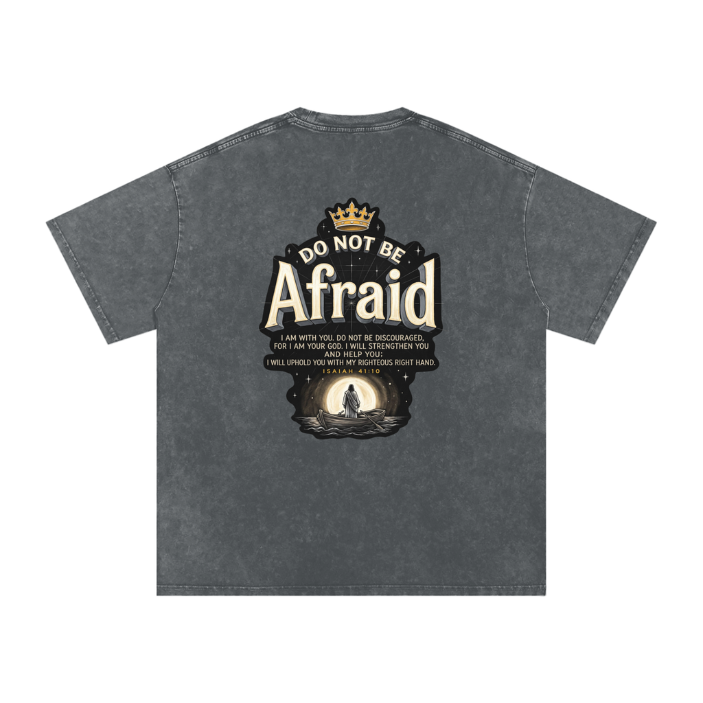 Afraid Snow Washed Oversized Cotton T-Shirt