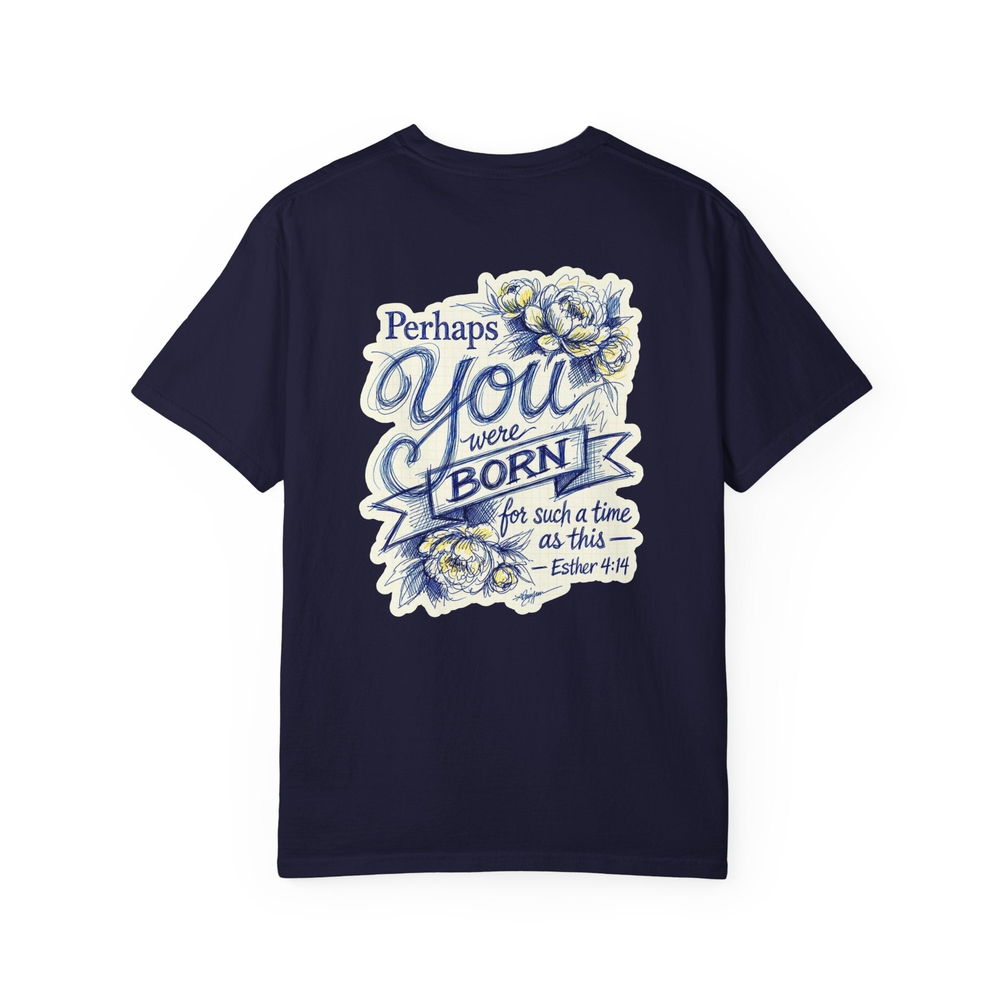 Religious T-Shirt - "Perhaps You Were Born for Such a Time as This" Christian Cross Tee