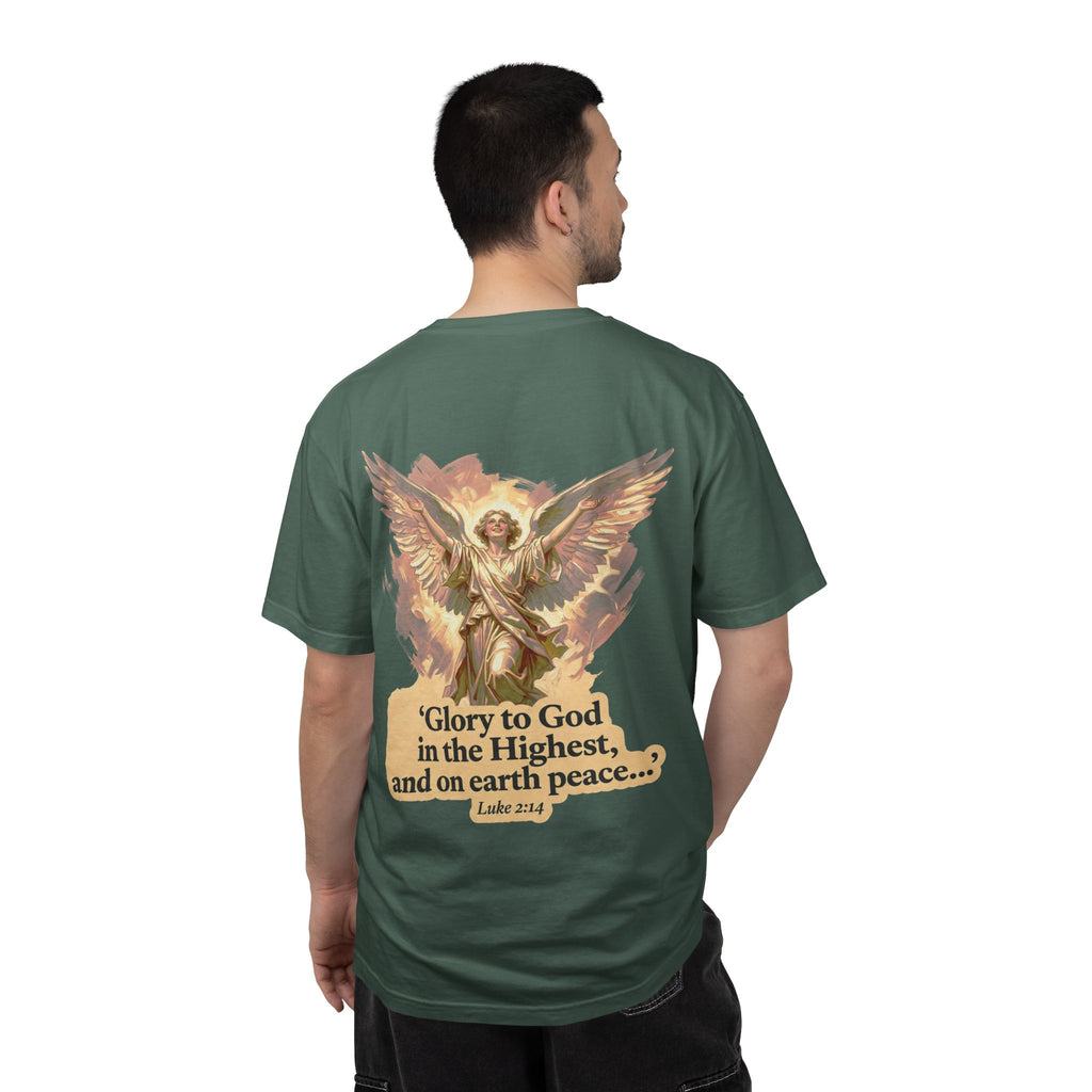 Christian Angel Tee — "Glory to God in the Highest" Graphic T-Shirt