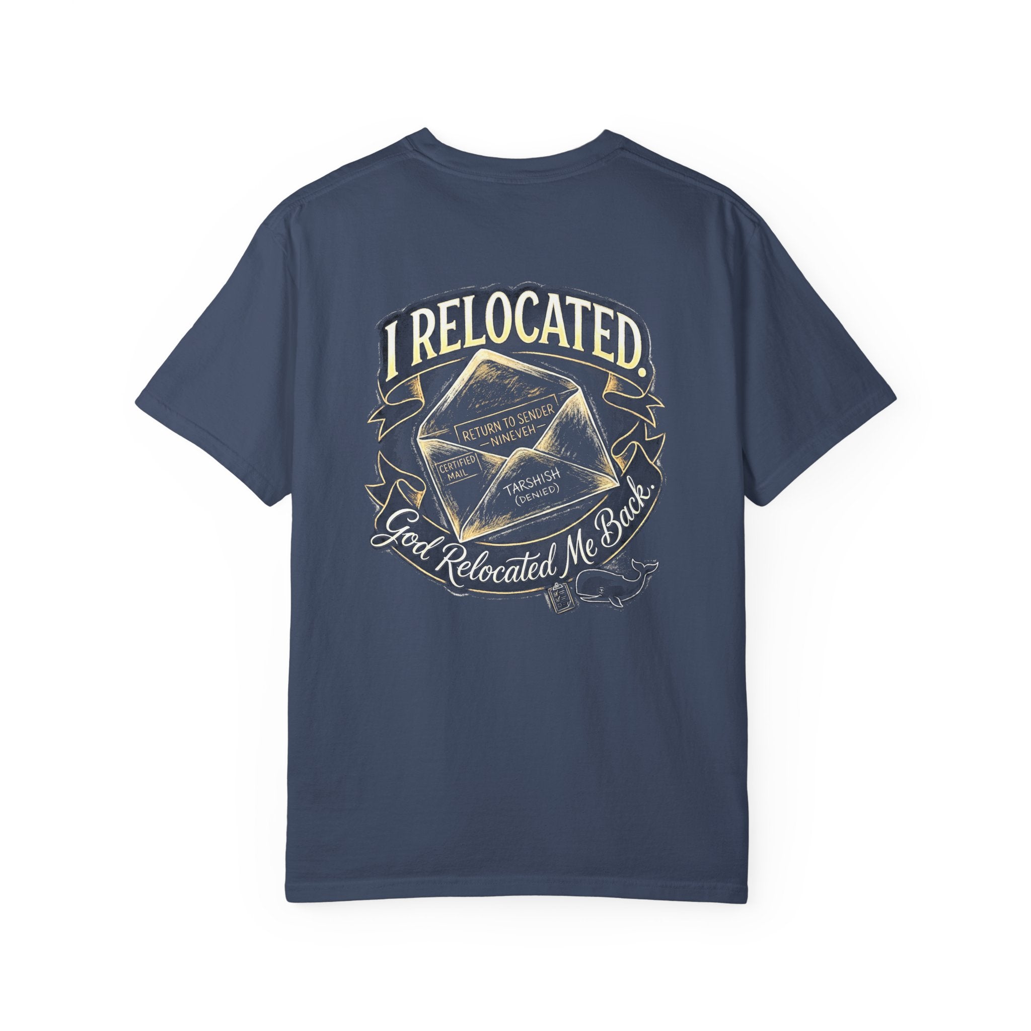 I Relocated T-Shirt — ‘I Relocated, God Relocated Me Back’ Christian Cross Graphic Tee