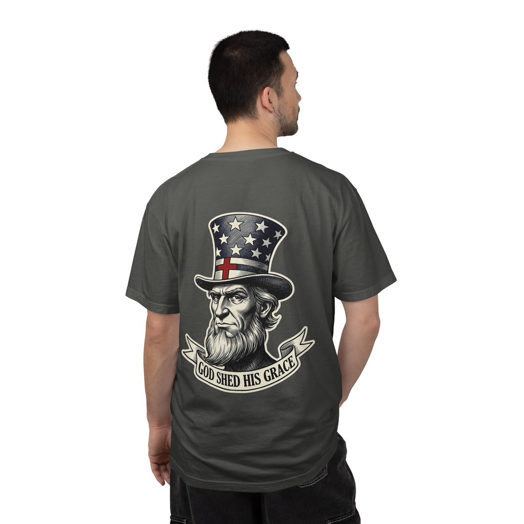 America Graphic T-Shirt — Vintage Uncle Sam 'God Shed His Grace' Patriotic Tee