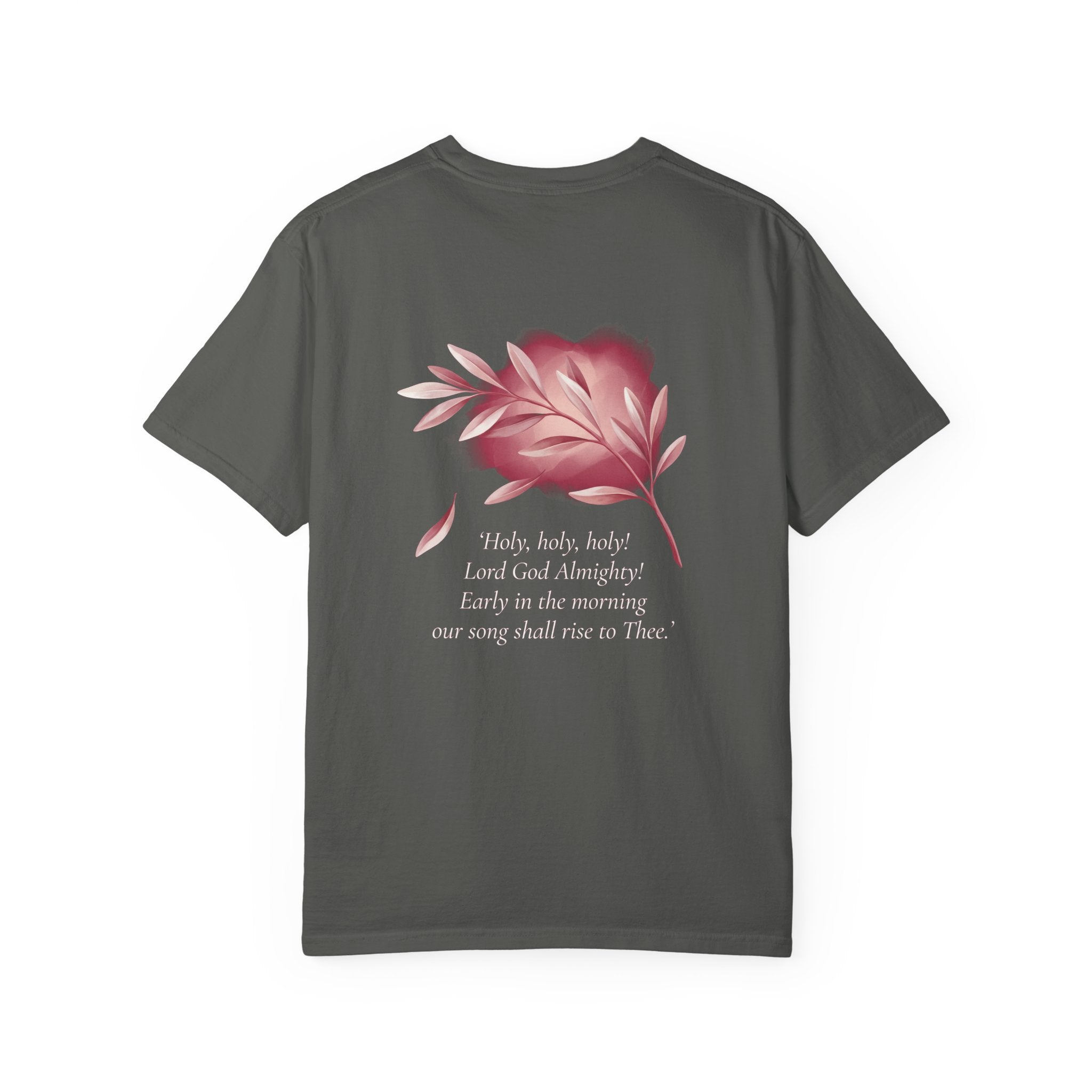 Christian Cross T-Shirt — Floral Hymn Back Print
