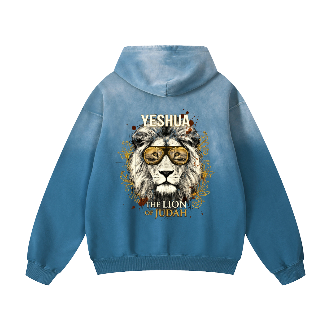 Yeshua the lion of Judah - Heavyweight Sunfade Oversized Hoodie -