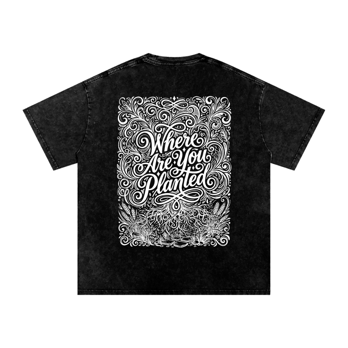 Where are you planted Snow Washed Oversized Cotton T-Shirt