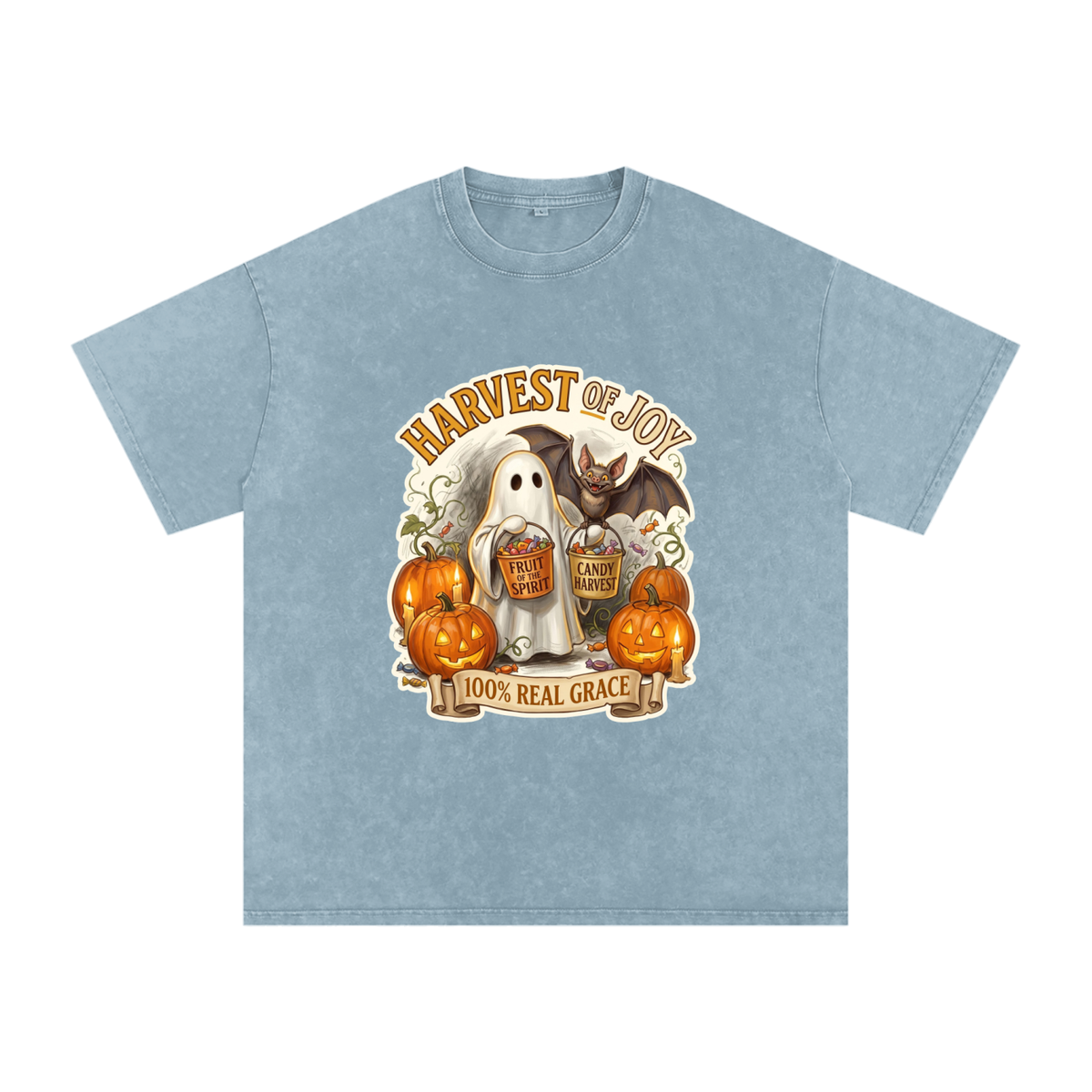 Candy Snow Washed Oversized Cotton T-Shirt