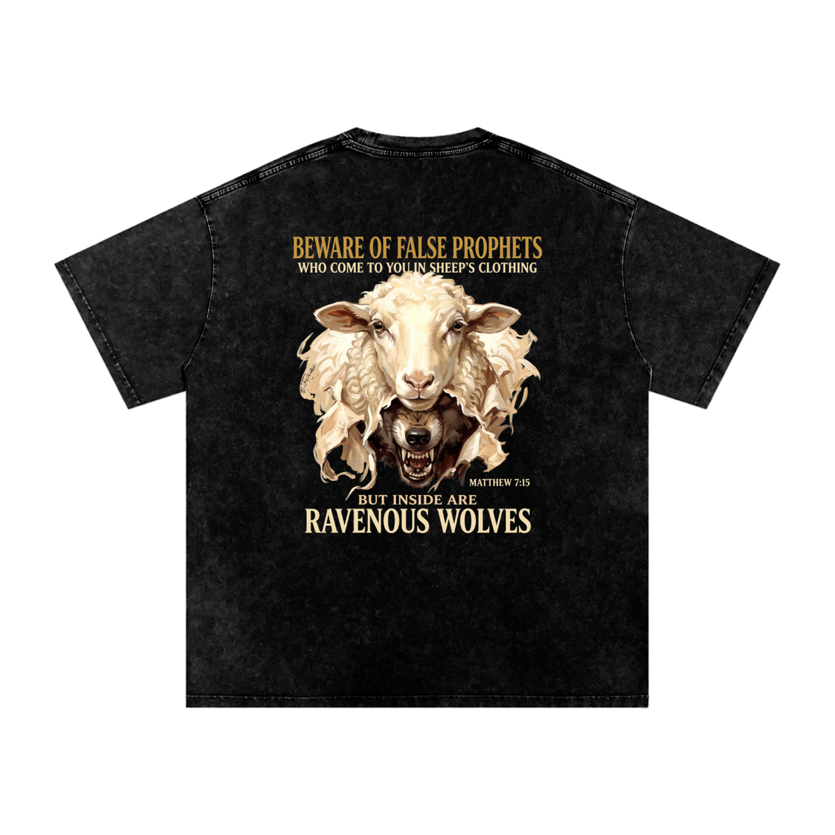 Wolfs Snow Washed Oversized Cotton T-Shirt