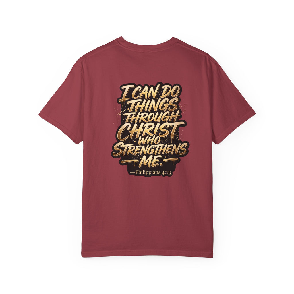 Christian Cross T-Shirt — "I Can Do All Things Through Christ" Scripture Tee