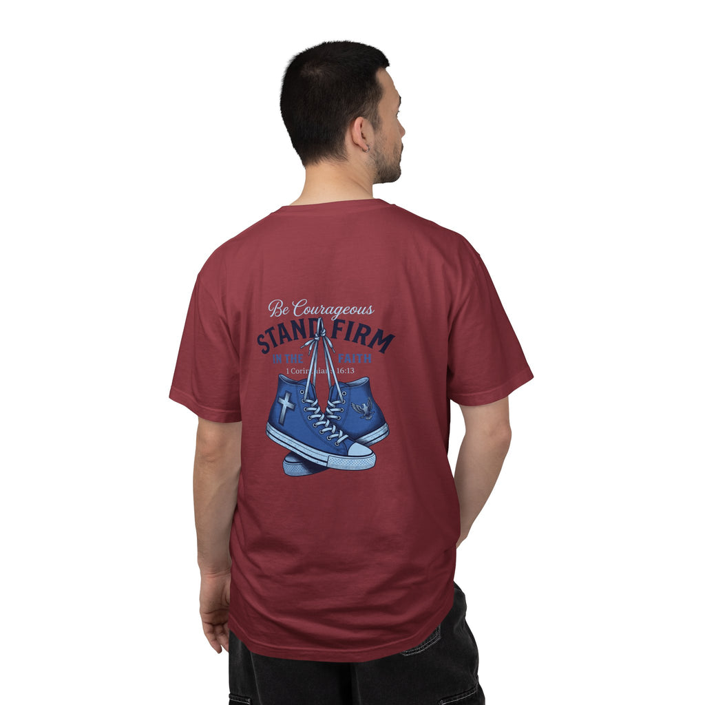 Christian Cross T-Shirt — 'Be Courageous, Stand Firm' Graphic Tee