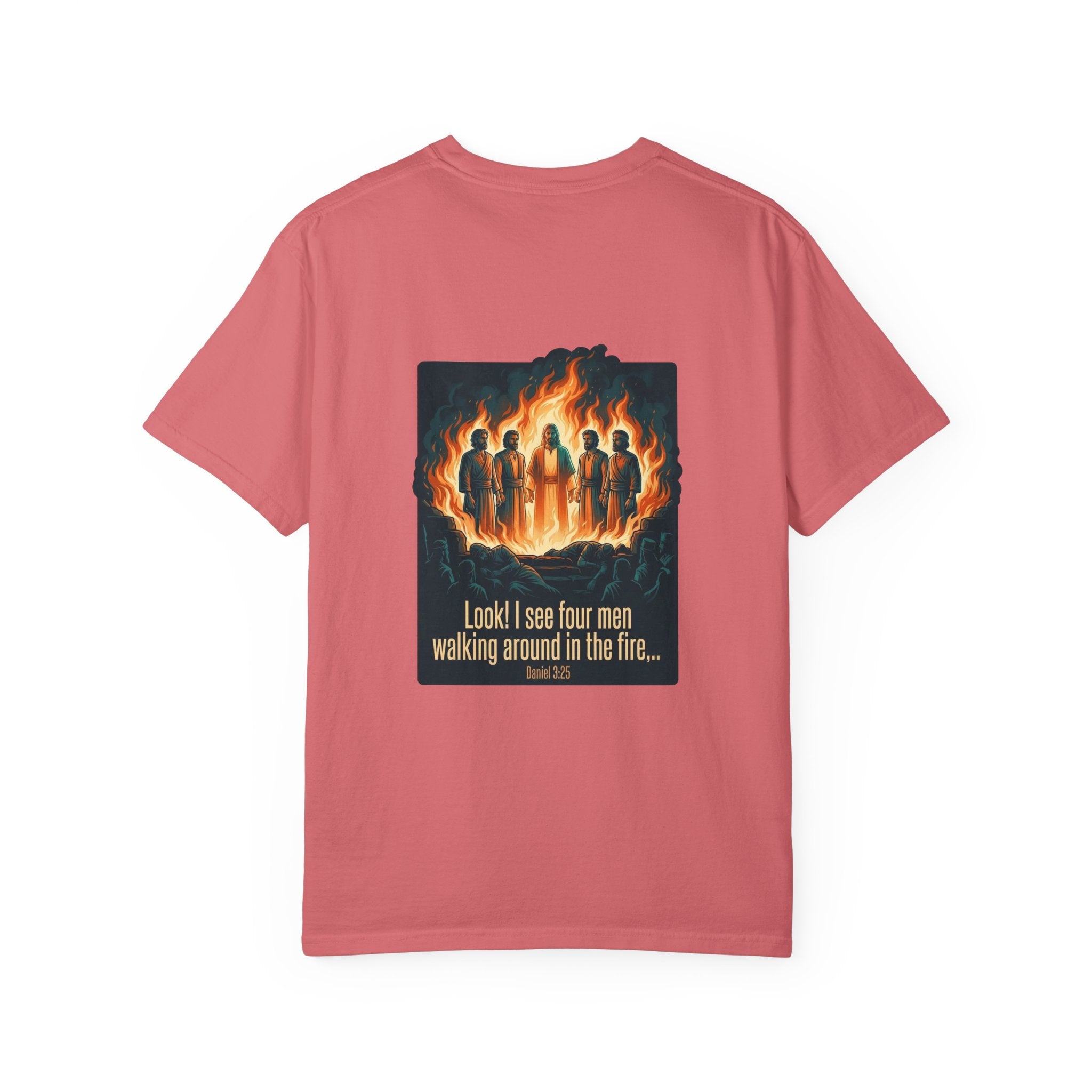 Christian Cross T-Shirt — ‘I see four men walking around in the fire’ Graphic Tee
