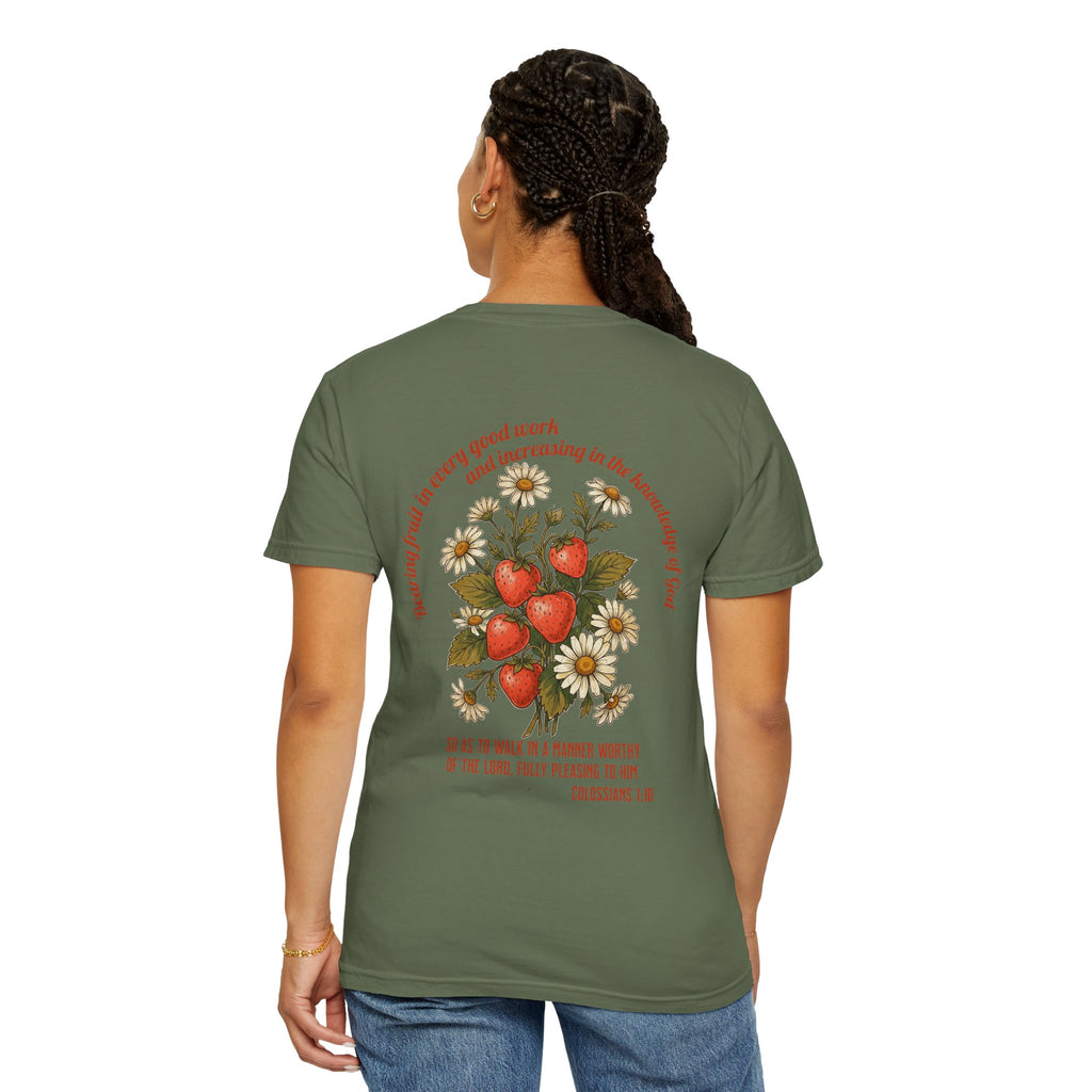 Floral Cross Tee — 'Seeds of a Very Good Work' Christian Graphic T-Shirt