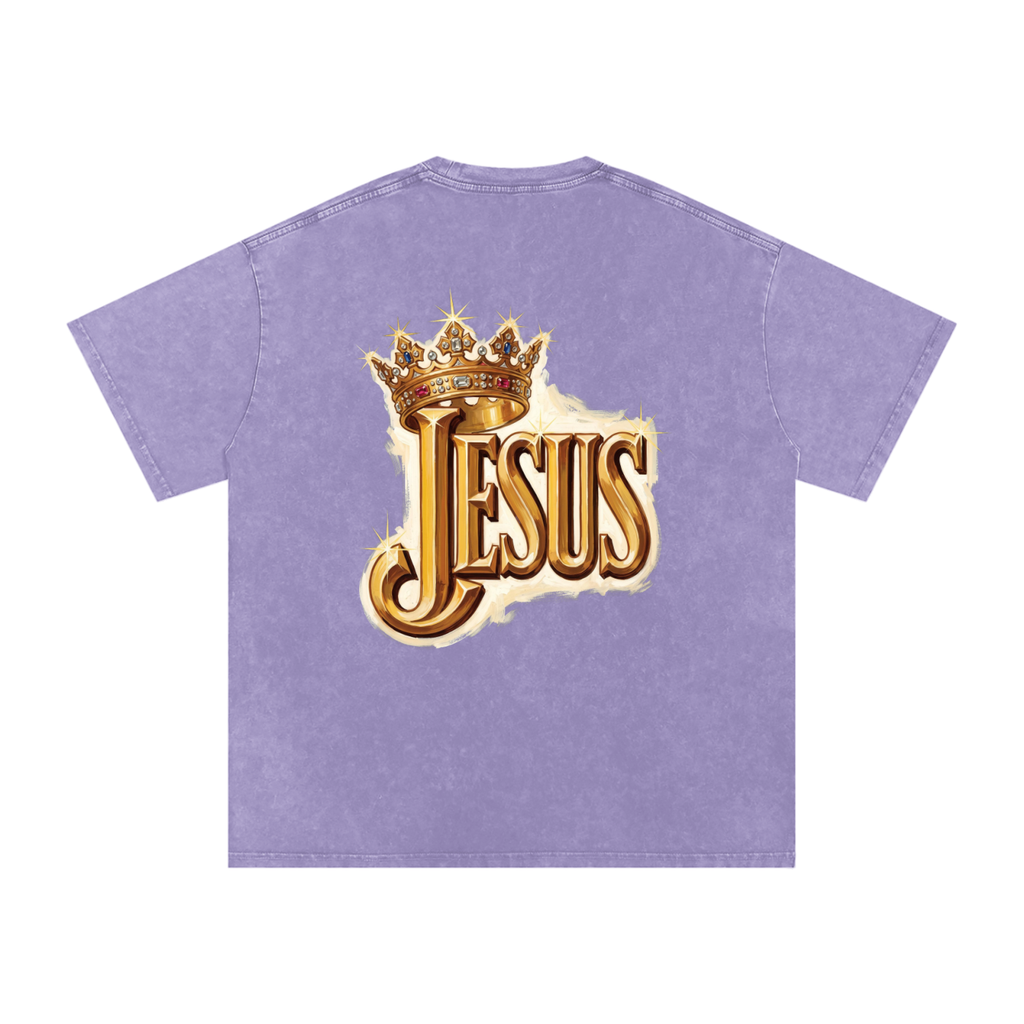 Jesus Snow Washed Oversized Cotton T-Shirt