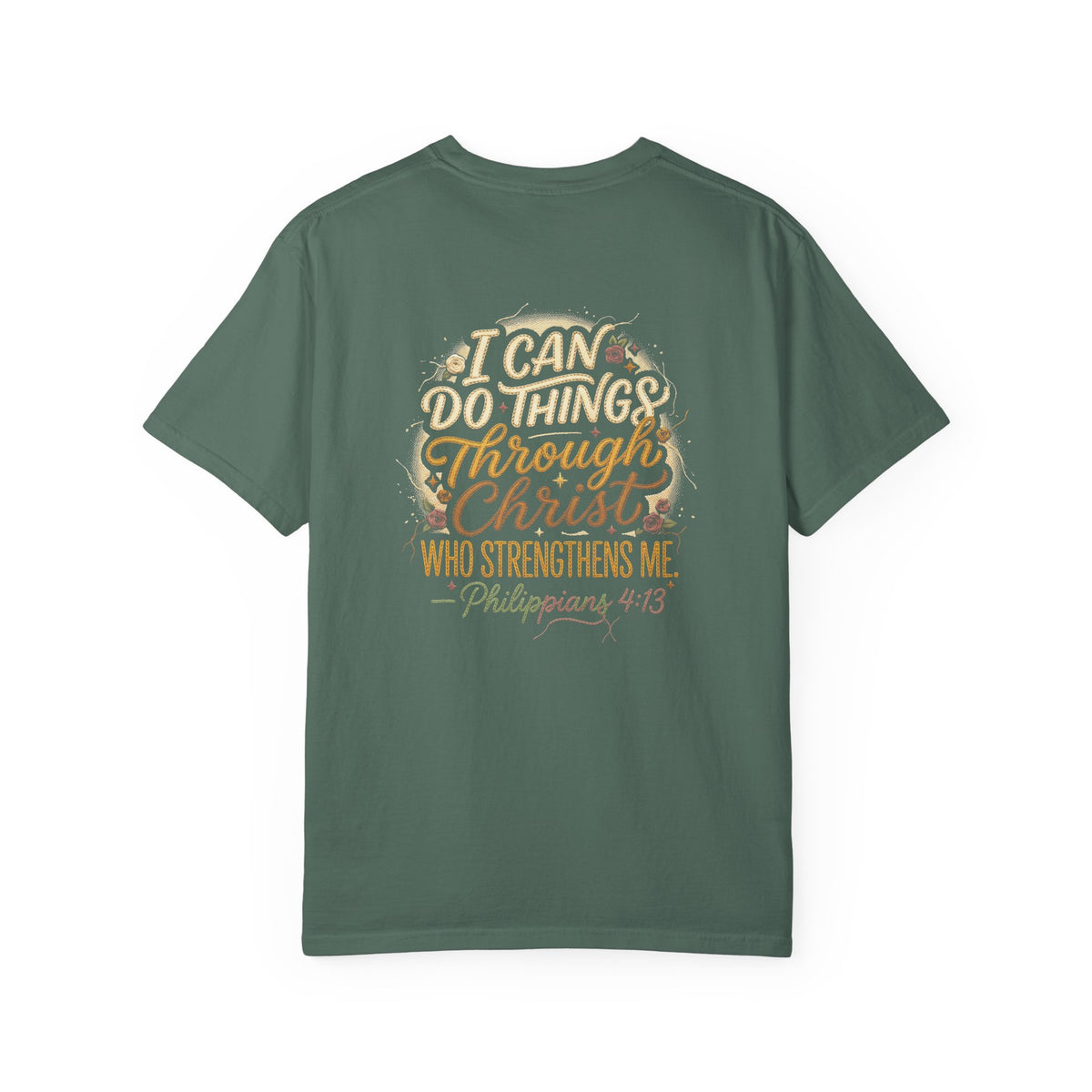 Christian Cross T-Shirt — "I Can Do All Things Through Christ" Inspirational Tee