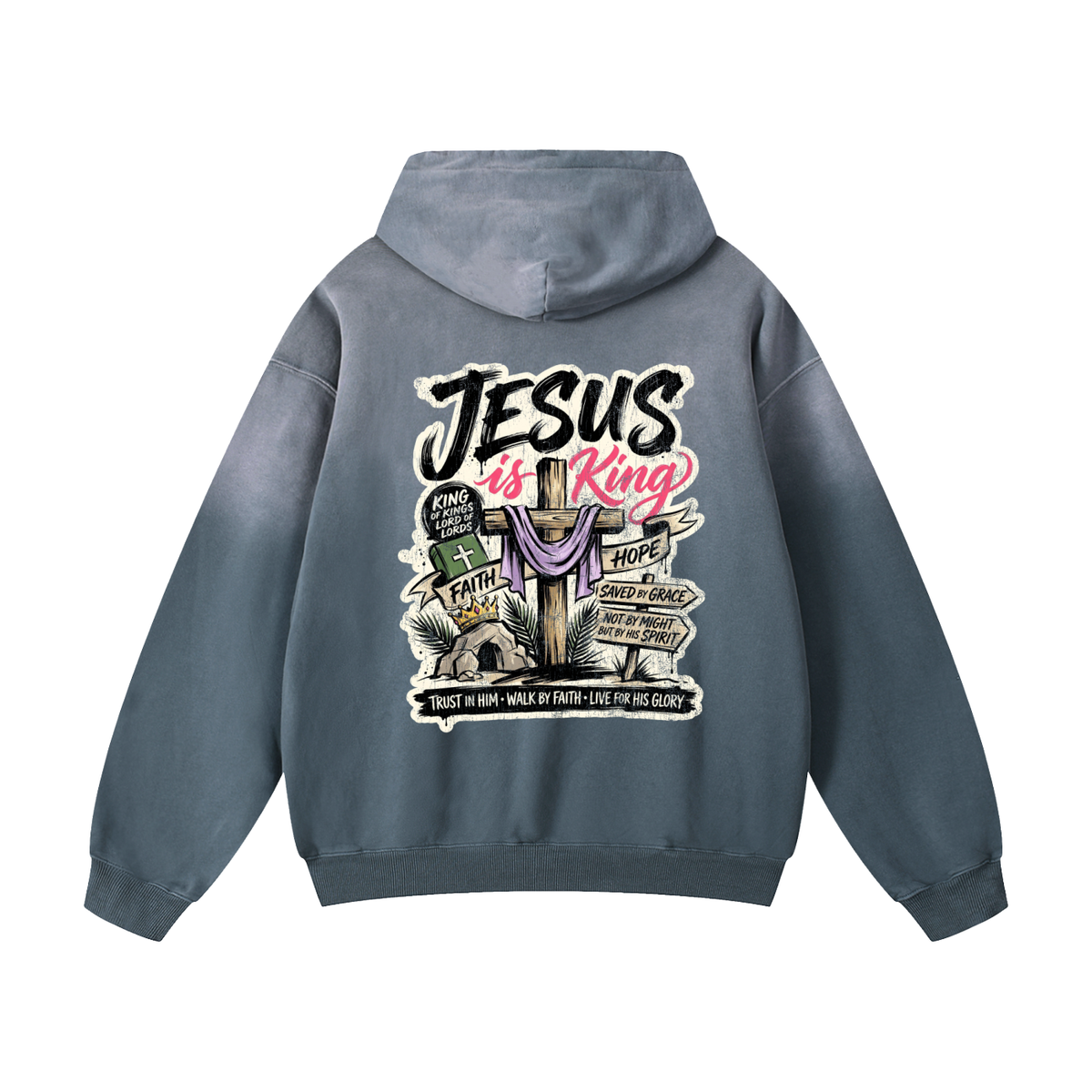 Jesus is King Heavyweight Sunfade Oversized Hoodie