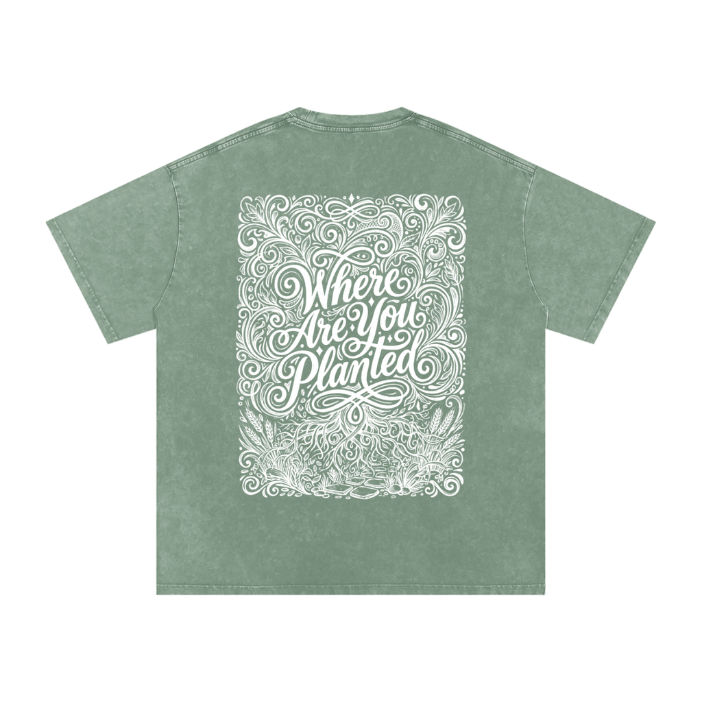 Where are you planted Snow Washed Oversized Cotton T-Shirt
