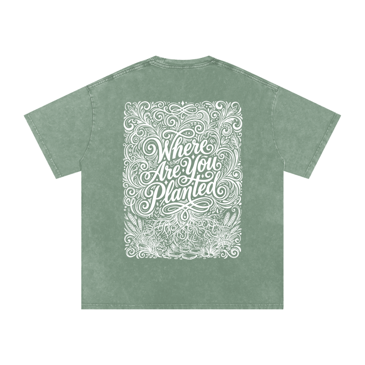 Where are you planted Snow Washed Oversized Cotton T-Shirt