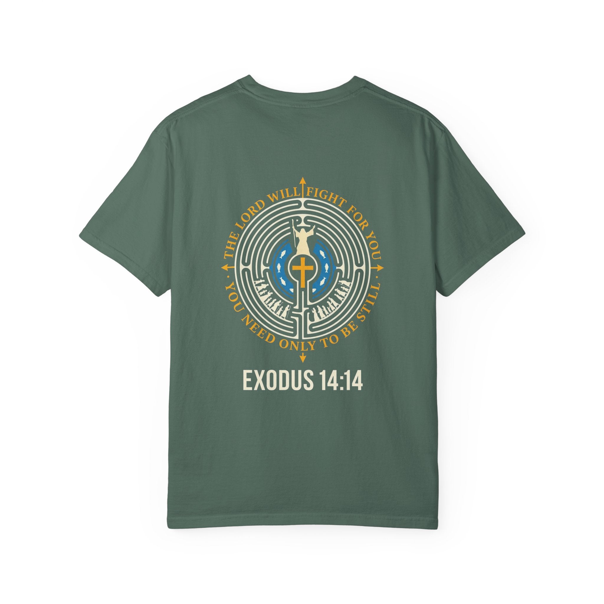 Christian T-Shirt — Exodus 14:14 Cross Graphic Tee